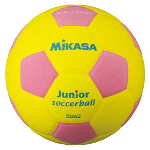 ミカサ サッカーボール スマイルサッカー・小学校用・軽量(3号球/イエロー×ピンク) SF3J-YP イエロー×ピンク SF3JYP
