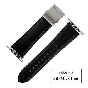 バンビ apple watch対応ベルト RWM022AU 牛革スコッチガード 38/40/41mm ブラック