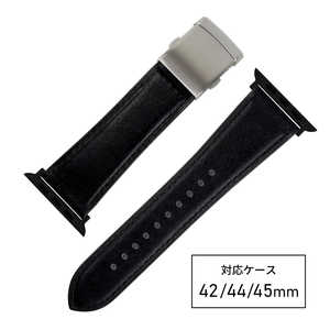 バンビ apple watch対応ベルト RWM522AW 牛革スコッチガード 42/44/45 mm ブラック