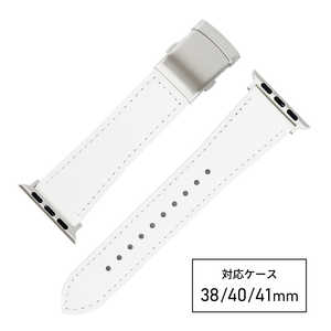バンビ apple watch対応ベルト RWM022WU 牛革スコッチガード 38/40/41mm ホワイト RWM022WU