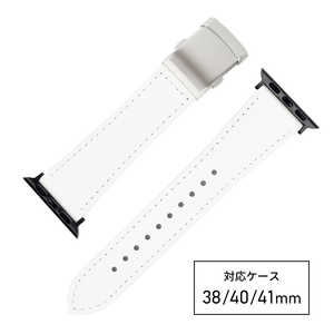 バンビ apple watch対応ベルト RWM522WU 牛革スコッチガード 38/40/41mm ホワイト RWM522WU