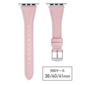 バンビ apple watch対応ベルト RWM024PU 牛革スコッチガード 38/40/41mm ピンク RWM024PU