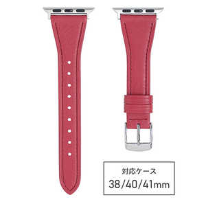 バンビ apple watch対応ベルト RWM024RU 牛革スコッチガード 38/40/41mm レッド RWM024RU