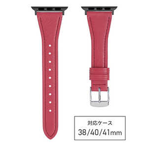 バンビ apple watch対応ベルト RWM524RU 牛革スコッチガード 38/40/41mm レッド RWM524RU