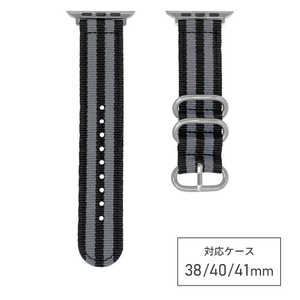 バンビ apple watch対応ナイロンバンド ブラック×グレー RWG033AG バンビ apple watch対応ナイロンバンド ブラック×グレー RWG033AG