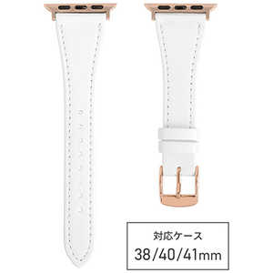 バンビ Apple Watch 対応 バンド 本革 くすみ カラー (対応ケースサイズ：41/40/38mm) ホワイト RWC740WU