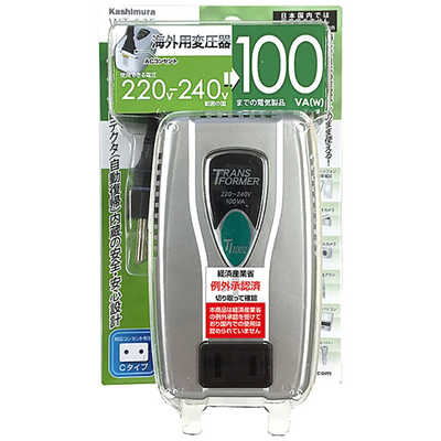 カシムラ 海外用変圧器220-240V/100VA WT‐53E の通販 | カテゴリ：電球 