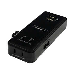 カシムラ ACアダプター用 2ピンメガネタップ 2.4A IC USB2P AC2P WM-1