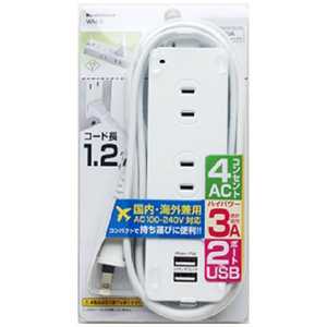 カシムラ 国内海外iタップ Aタイプ AC4P WM-6 ホワイト カシムラ 国内海外iタップ Aタイプ AC4P WM-6 ホワイト