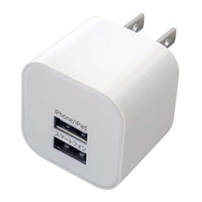 カシムラ カシムラ スマホ用USB充電コンセントアダプタ 2.4A (2ポート) AJ-464 ホワイト AJ-464 ホワイト