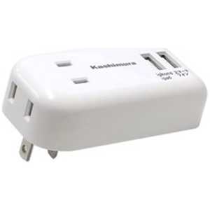 カシムラ スマホ用USB充電コンセントアダプタ+コンセント 2.1A (2ポート) AJ-470 ホワイト