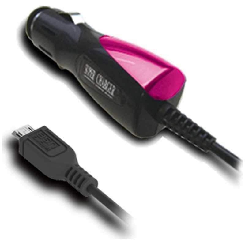 カシムラ カシムラ 車載用充電器 micro USB 1.2m ブラック-ピンク AJ-505 AJ-505