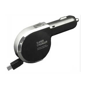 カシムラ DC充電器 リール 2.4A リバーシブル micro BK-SL AJ-510 カシムラ DC充電器 リール 2.4A リバーシブル micro BK-SL AJ-510