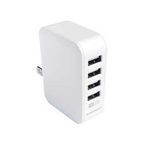 カシムラ AC充電器4.8A USB4P IC WH AJ-598 カシムラ AC充電器4.8A USB4P IC WH AJ-598