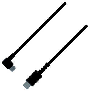 カシムラ USB充電＆同期ケーブル 1.2m Type-C-C L字 ブラック AJ-651