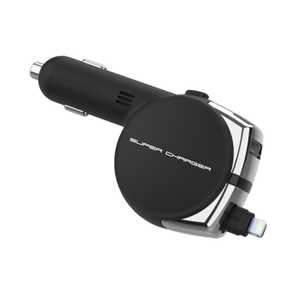 カシムラ 車載用充電器 Lightning 0~1m ブラック KL-80 カシムラ 車載用充電器 Lightning 0~1m ブラック KL-80