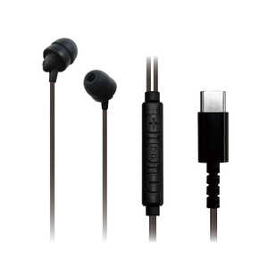 カシムラ 寝ながらイヤホン Type-C リモコンマイク付き ［コード巻き取り / φ3.5mm ミニプラグ］ ブラック AE-229