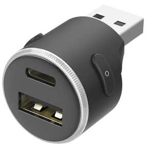 カシムラ USB増設 イルミ付 USB-A×1ポート・USB-C×1ポート ブラック DC-061