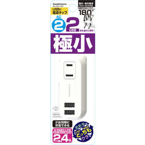 カシムラ リバーシブルUSB2ポート付コンパクト電源タップ AC-031 カシムラ リバーシブルUSB2ポート付コンパクト電源タップ AC-031