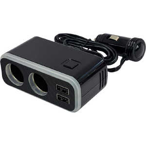 カシムラ 2連セパレートソケット 2USB4.8A レインボーライト付き KX236 カシムラ 2連セパレートソケット 2USB4.8A レインボーライト付き KX236
