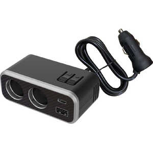カシムラ 2連セパレートソケット PD30W / リバーシブルUSB レインボーライト付き KX-244 カシムラ 2連セパレートソケット PD30W / リバーシブルUSB レインボーライト付き KX-244