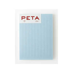 PCM竹尾 全面のり付箋 PETA clear L ブルー ストライプ ライン 1736374