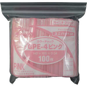 生産日本社 セイニチユニパックGPE‐4カラーチャックピンク  GPE4COLORCHAKKUPINK