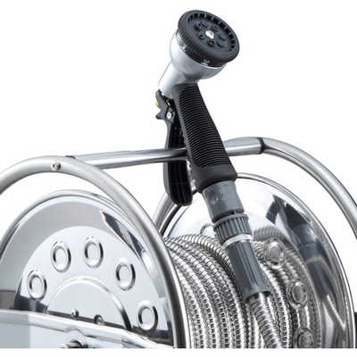 ハタヤ】オールステンレス ホースリール 20m