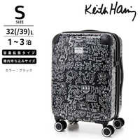 キースへリング　拡張機能付きスーツケース 機内持ち込み Sサイズ ［TSAロック搭載］ ホワイト　15900 キースへリング 拡張機能付きスーツケース 機内持ち込み Sサイズ ［TSA