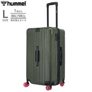 HUMMEL 縦長スーツケース トランク型 Lサイズ 無料預け入れ OLSEN ［TSAロック搭載］ カーキ 75911-021