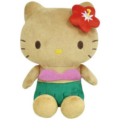 ハロー キティ ぬいぐるみ ハイビスカス 日焼け ヒョウ柄 ワンピース サンリオ ハロー キティ ぬいぐるみ ハイビスカス 日焼け ヒョウ柄