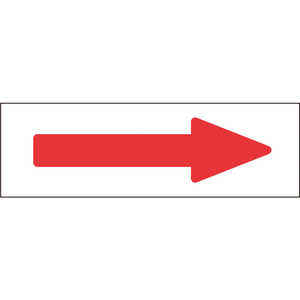 日本緑十字 配管方向表示ステッカー →赤矢印 60×220mm 10枚組 アルミ 194005
