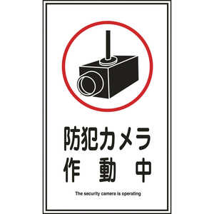 日本緑十字 ステッカー標識 防犯カメラ作動中 200×120mm 10枚組 047123