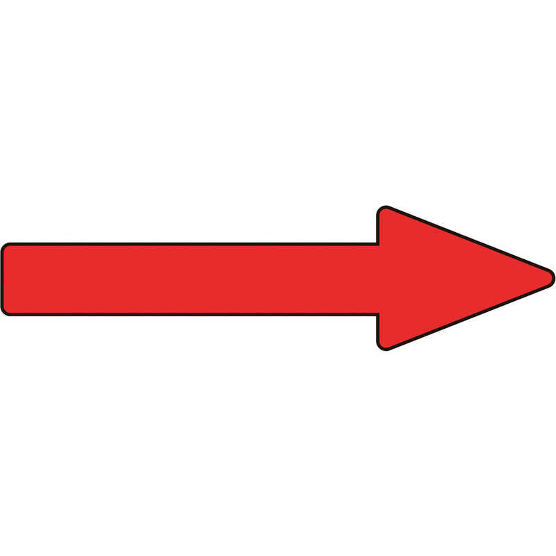 日本緑十字 日本緑十字 配管方向表示ステッカー →赤矢印 30×100mm 10枚組 アルミ 193343 193343