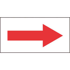 日本緑十字 配管方向表示ステッカー →赤矢印 40×80mm 10枚組 オレフィン 193095