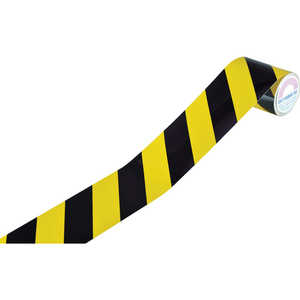 日本緑十字 ラインテｰプ(トラテｰプ･反射) 黄/黒 90mm幅×10m 屋内用 256301