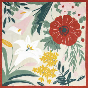 三陽商事 風呂敷 75cm 中判 Sarahbel the timeless 二巾ふろしき Blossom エコバッグ レッド フロシキ75CMチュウバンS