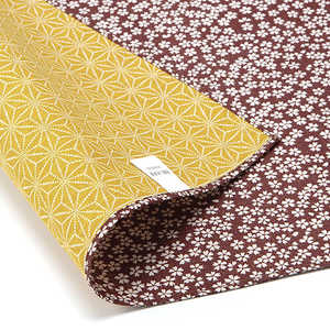 三陽商事 風呂敷 ランチクロス お弁当 50cm 中巾 綿有職小紋両面ふろしき 小桜 麻葉 茶 フロシキランチクロスオベント