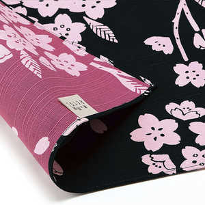 三陽商事 風呂敷 ランチクロス お弁当 50cm 中巾 京の両面おもてなし 桜 ブラック フロシキランチクロスオベント