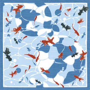 三陽商事 風呂敷 ランチクロス お弁当 50cm 中巾 綿 小ふろしき揺らめき涼夏 フロシキランチクロスオベント