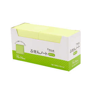 ハピラ 再生紙ふせんノート 75x75mm グリーン 100枚x10冊 P7575GR ハピラ 再生紙ふせんノート 75x75mm グリーン 100枚x10冊 P7575GR