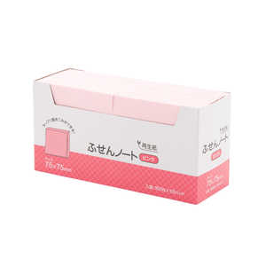 ハピラ 再生紙ふせんノート 75x75mm ピンク 100枚x10冊 P7575PK ハピラ 再生紙ふせんノート 75x75mm ピンク 100枚x10冊 P7575PK