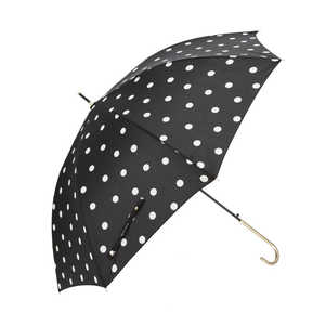宮嶋 amusant sous la pluie 60cm スリム 耐風長傘 8mm UVプロテクション 13640.ドット ブラック MYTAIFU8UV 宮嶋 amusant sous la pluie 60cm スリム 耐風長傘 8mm UVプロテクション 13640.ドット ブラック MYTAIFU8UV