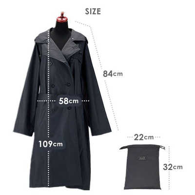 宮嶋 トレンチレインコート ブラック MYTRENCHCOAT の通販