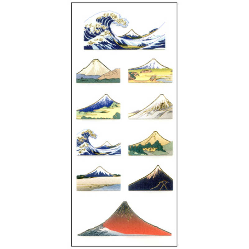奥山商会 奥山商会 和風シール 浮世絵富士山 JQ332 JQ332