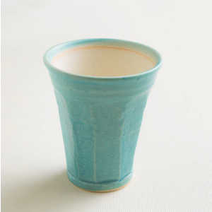 ヤマ庄陶器 ビアカップ 280ml 泡うま タンブラー 酒器 コップ 陶器 信楽焼 ブルー ビアカップ280MLアワウ