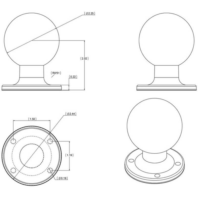 RAMMOUNTS RAMMOUNTS AMPSホールラウンドベース2.25インチボール RAM-D-254U RAM-D-254U