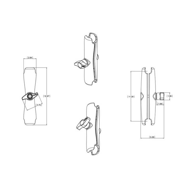 RAMMOUNTS RAMMOUNTS ダブルソケットアームL2.25インチボール用 RAM-D-201U-E RAM-D-201U-E