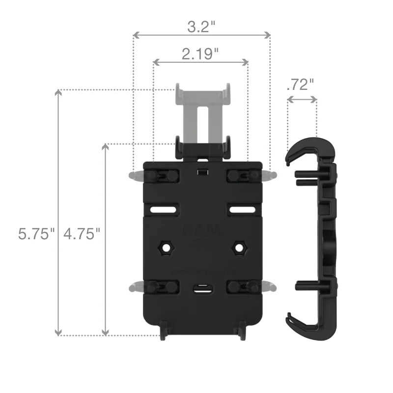 RAMMOUNTS RAMMOUNTS クイックグリップ ユニバーサル スマートフォン ホルダー ボール付 RAMHOLPD3238A RAMHOLPD3238A