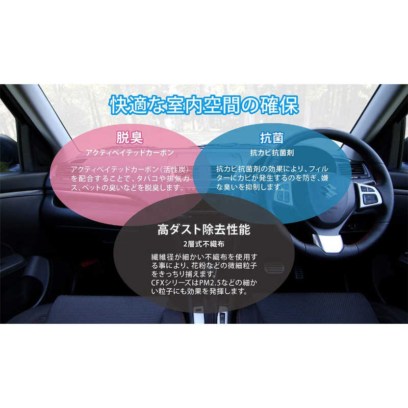 POWERFILTER POWERFILTER エアコンフィルター 【POWER FILTER カーボン キャビンフィルター】  抗菌 抗ウイルス 防カビ 脱臭 CFT-S8 CFT-S8